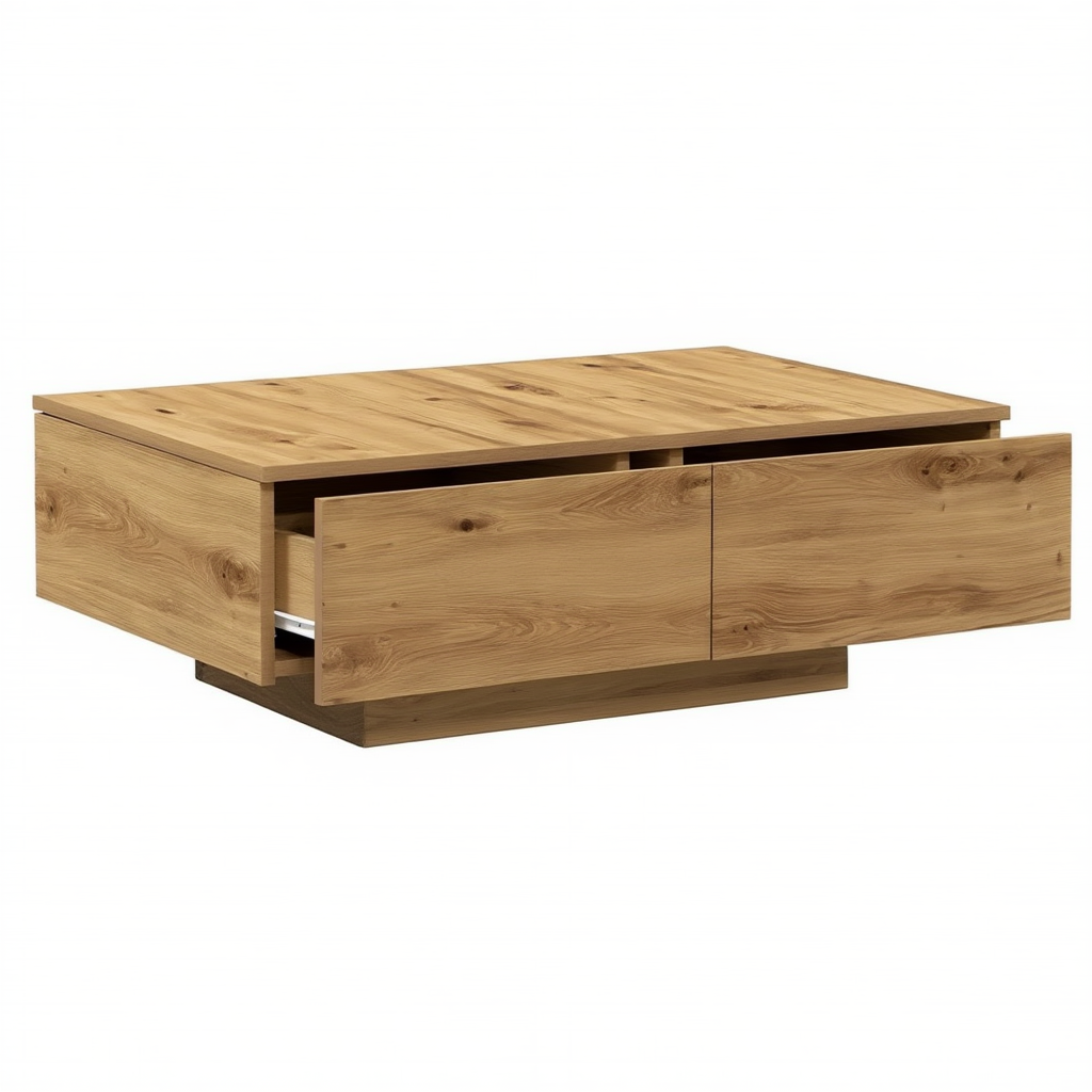 Table basse en bois Japandi avec rangements | Sora