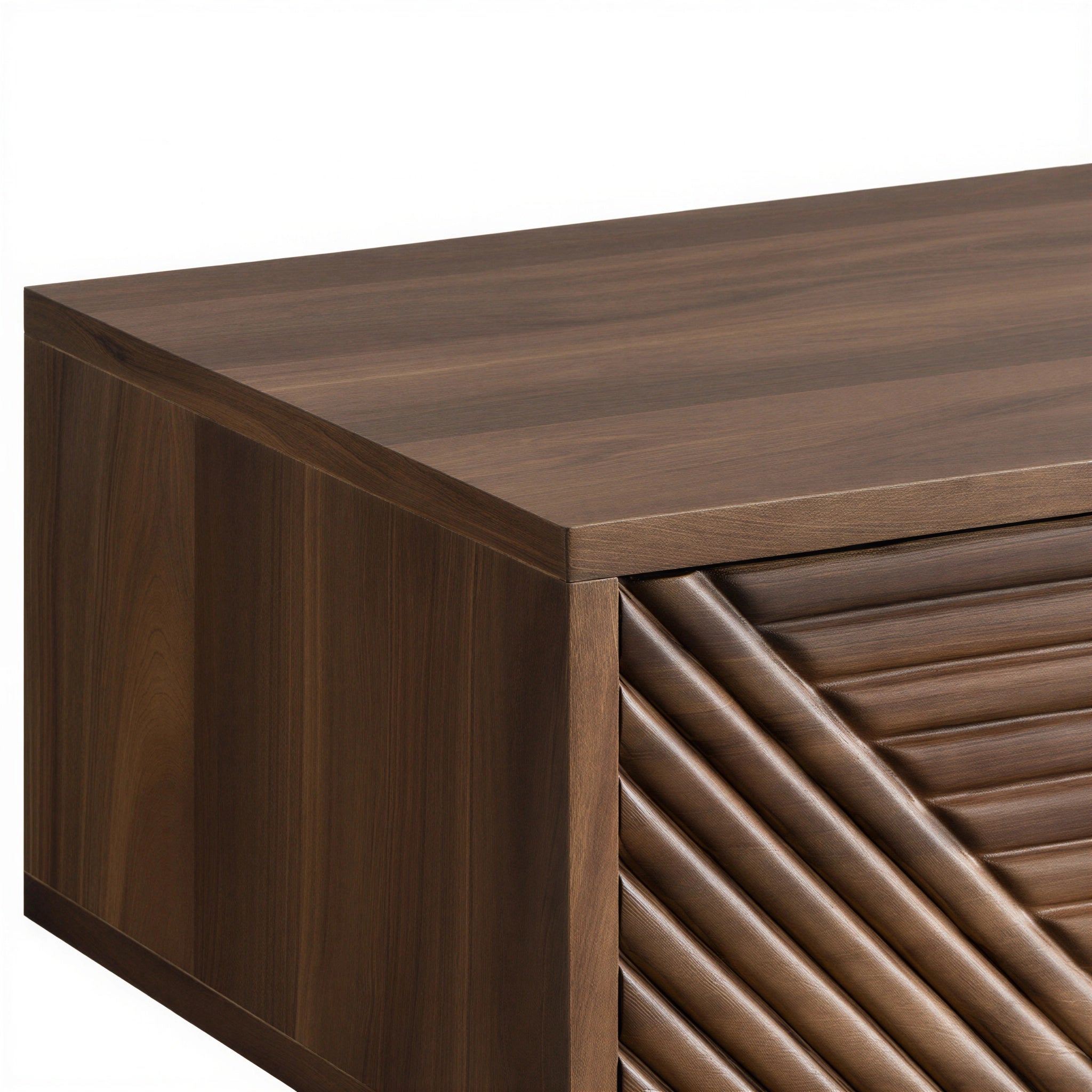 Console graphique Japandi en bois foncé | Fika