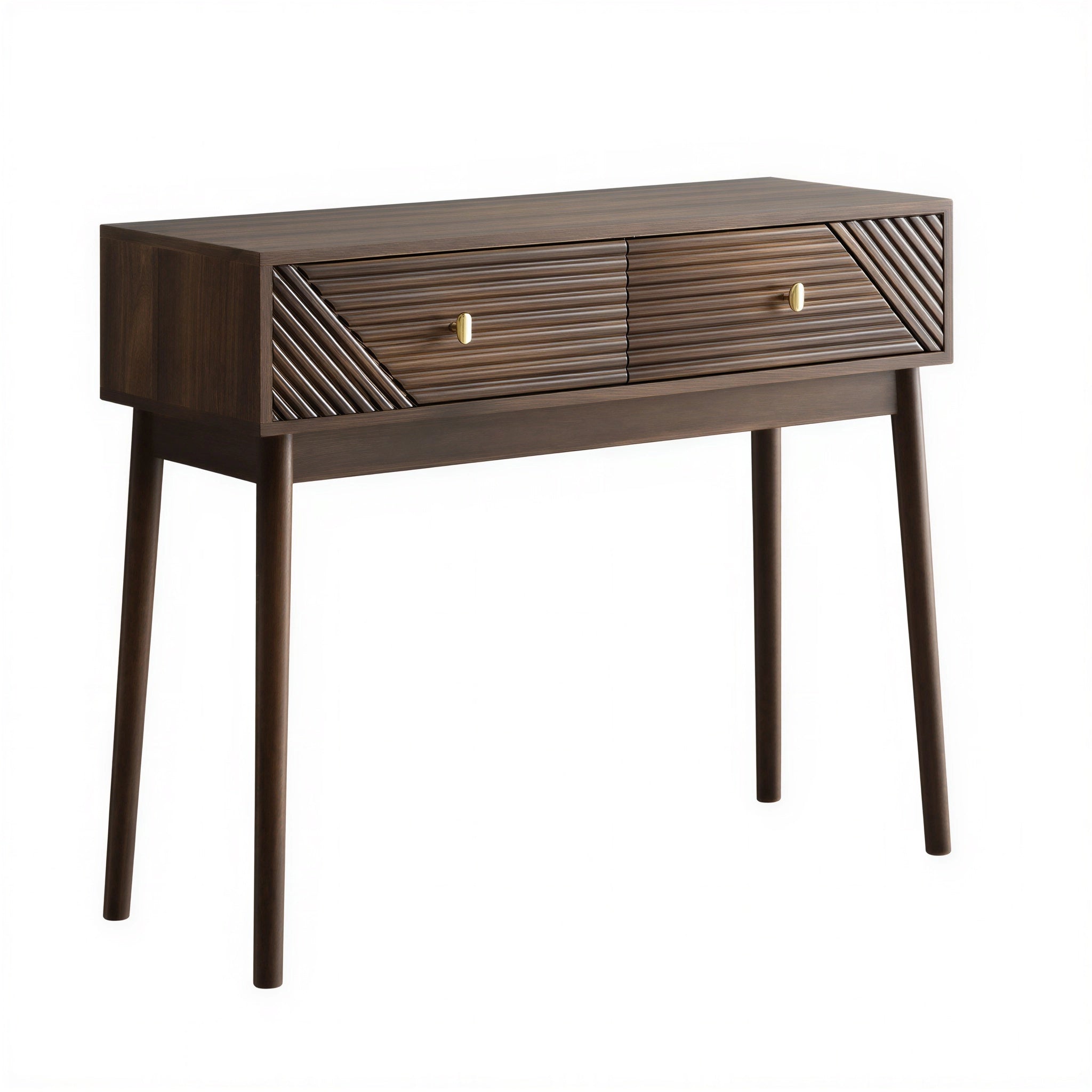 Console graphique Japandi en bois foncé | Fika