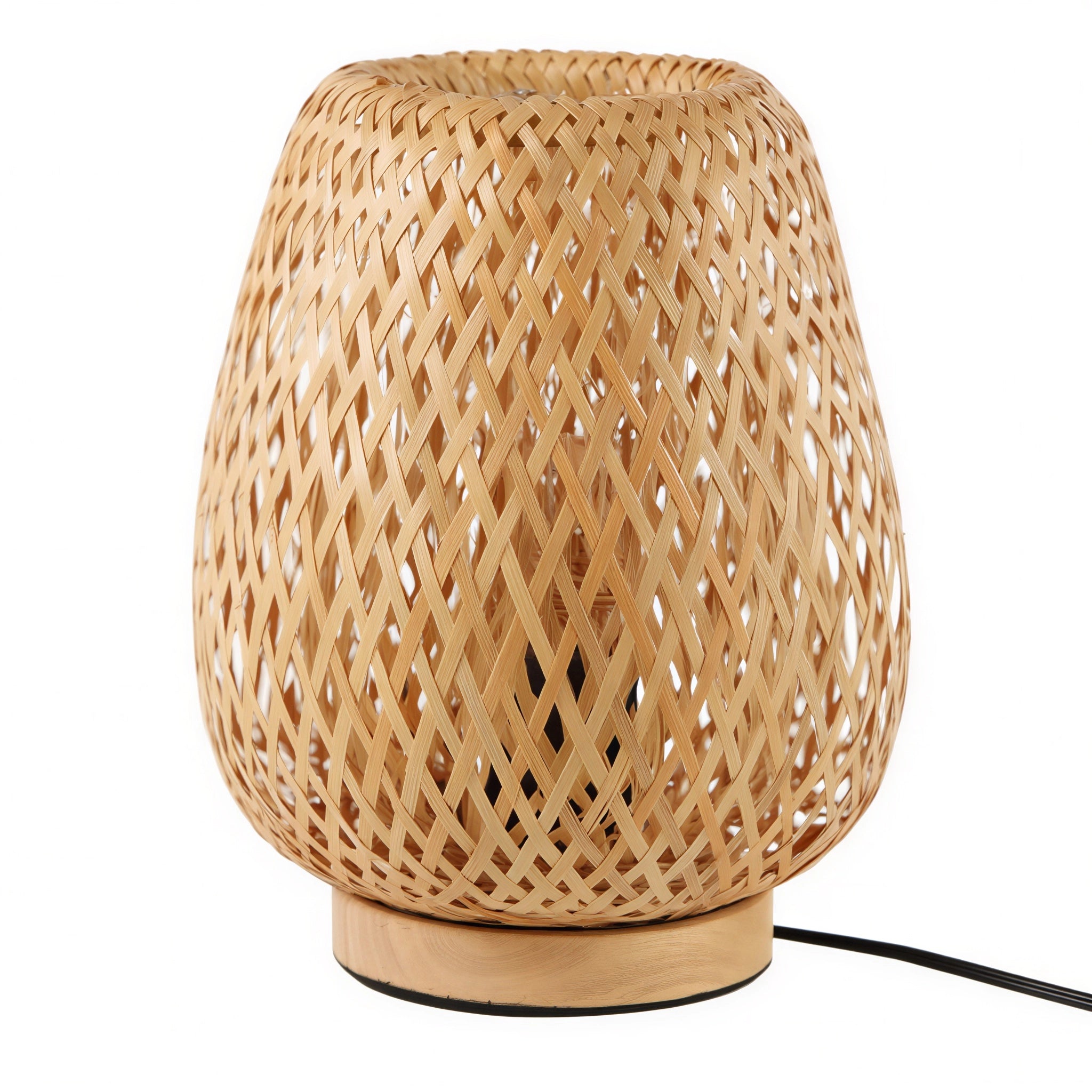 Lampe à poser ovale Japandi en bambou | Kiro