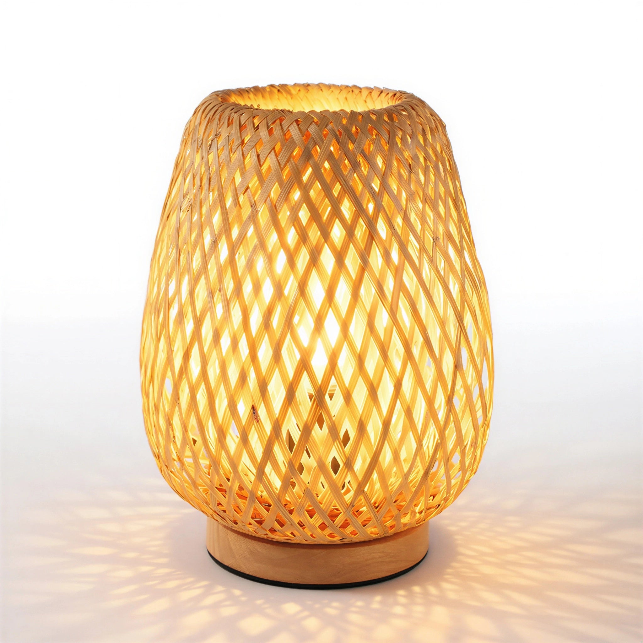 Lampe à poser ovale Japandi en bambou | Kiro