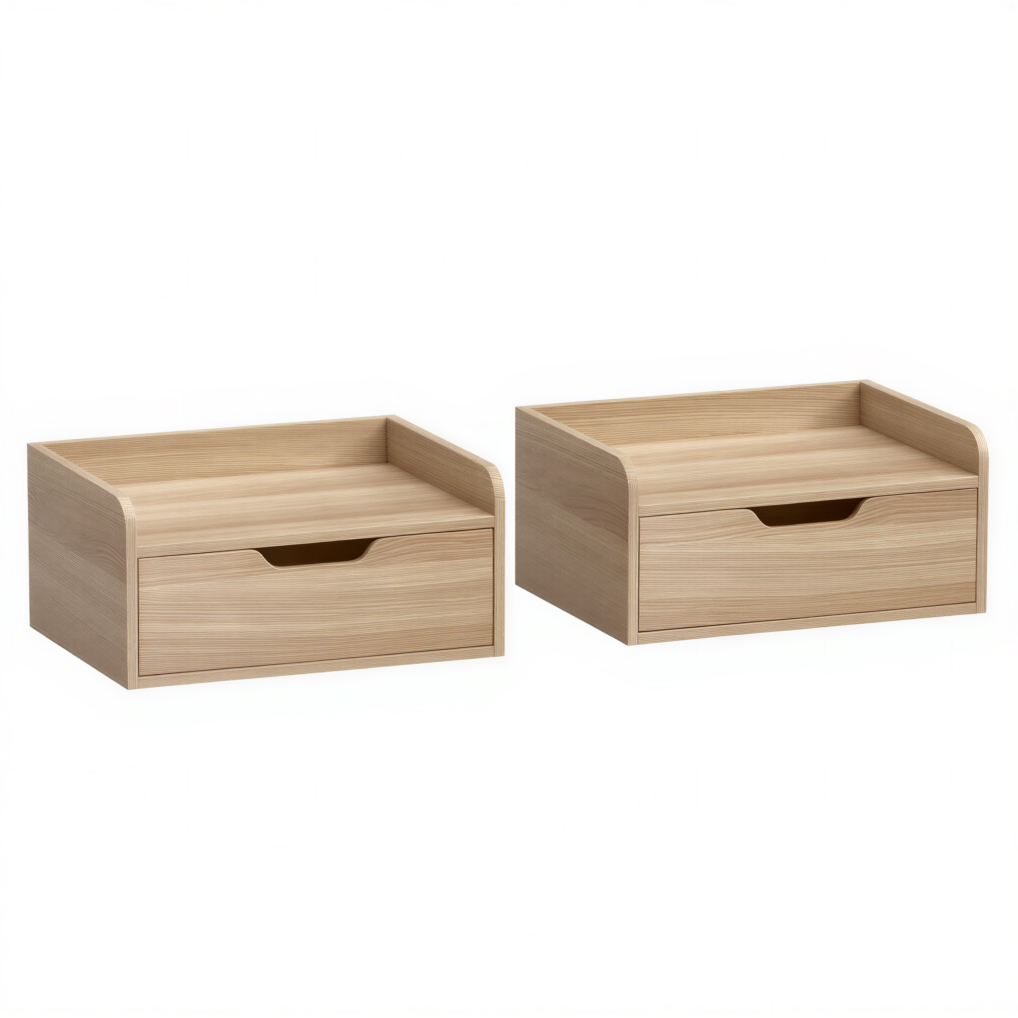 Lot de 2 tables de chevet flottantes Japandi en bois  | Sven