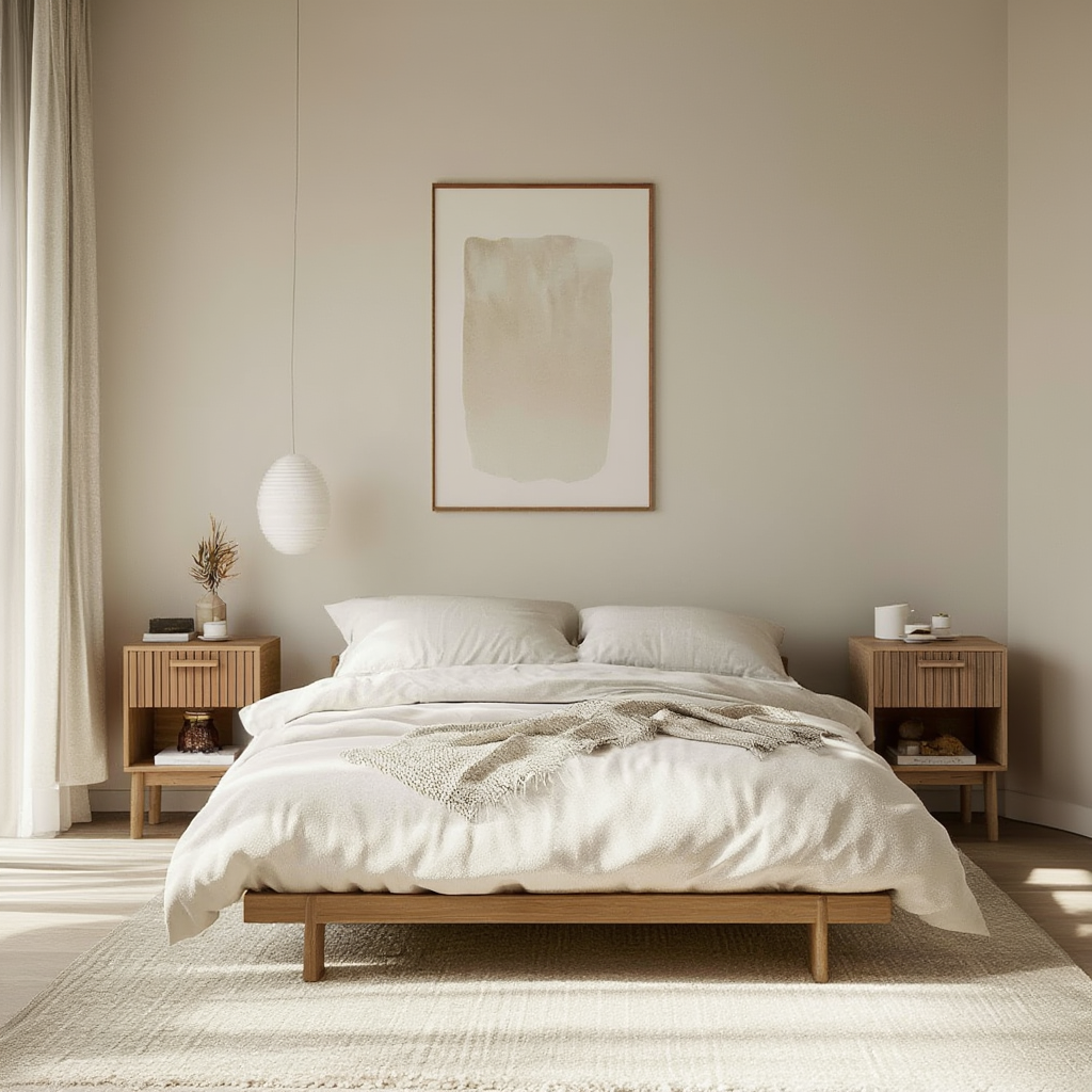 Lot de 2 tables de chevet cannelées Japandi en bois | Kaze