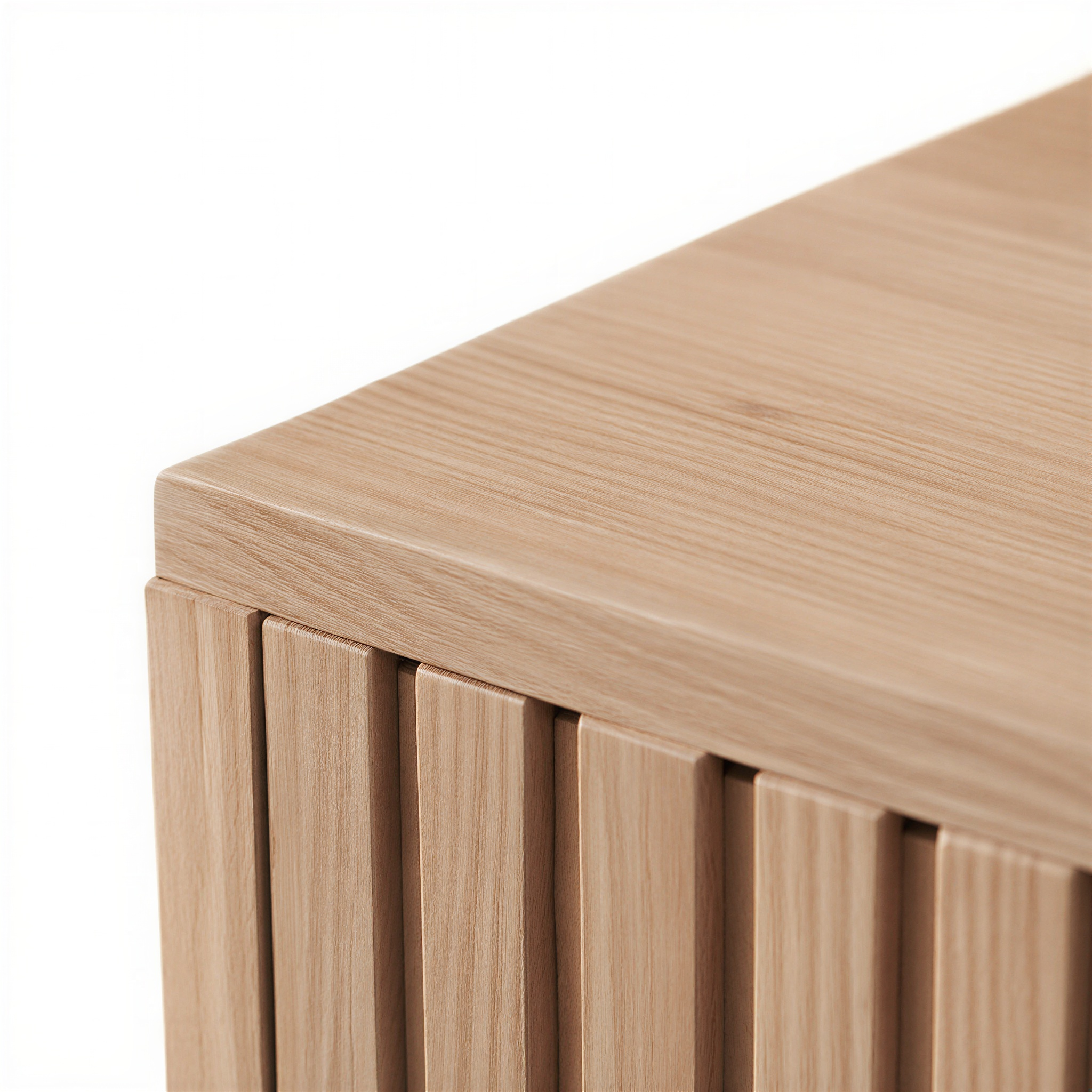 Lot de 2 tables de chevet cannelées Japandi en bois | Kaze